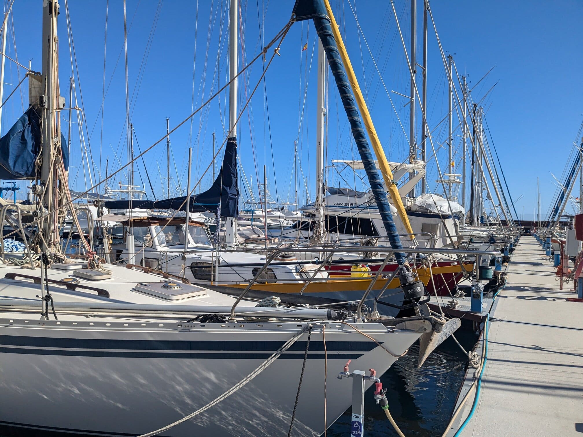 dock with sailboats